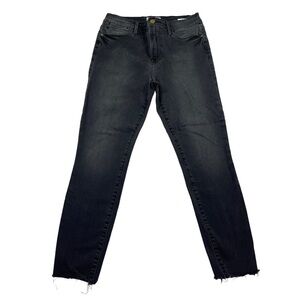 FRAME Le High Skinny Crop Jeans in Film Noir Black Women's 28‎